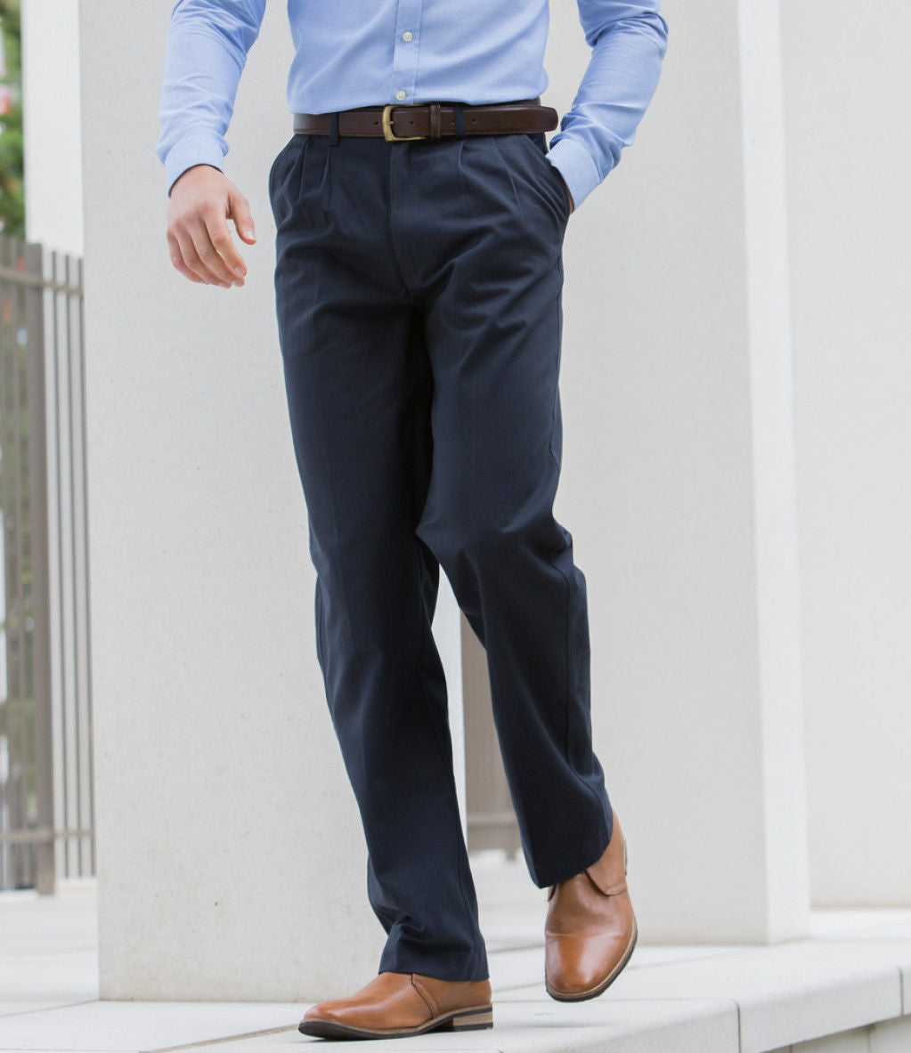 MENS CHINO TROUSER HENBURY H600 NAVY & STONE RRP £29.50 - Your Factory Outlet