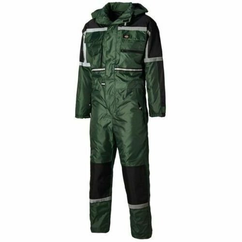 Dickies men's heavy duty waterproof padded coverall Green & Navy WD003