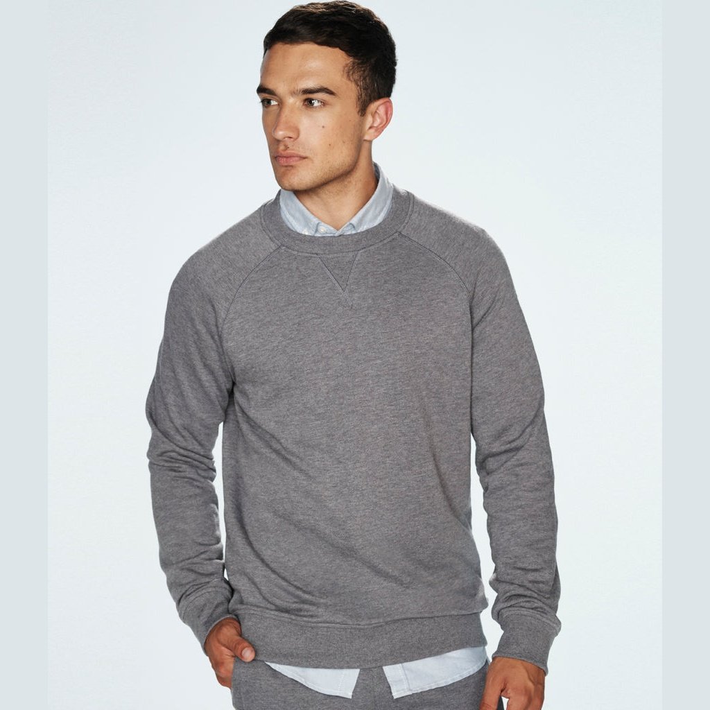 Gents Crew Neck Long Sleeve Slim Fit French Terry Sweatshirt Top FR834