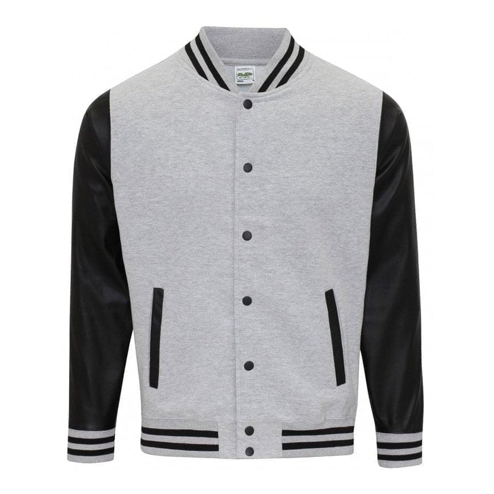 AWDis Hoods Letterman American Style College Jacket Faux Leather Sleeve JH042