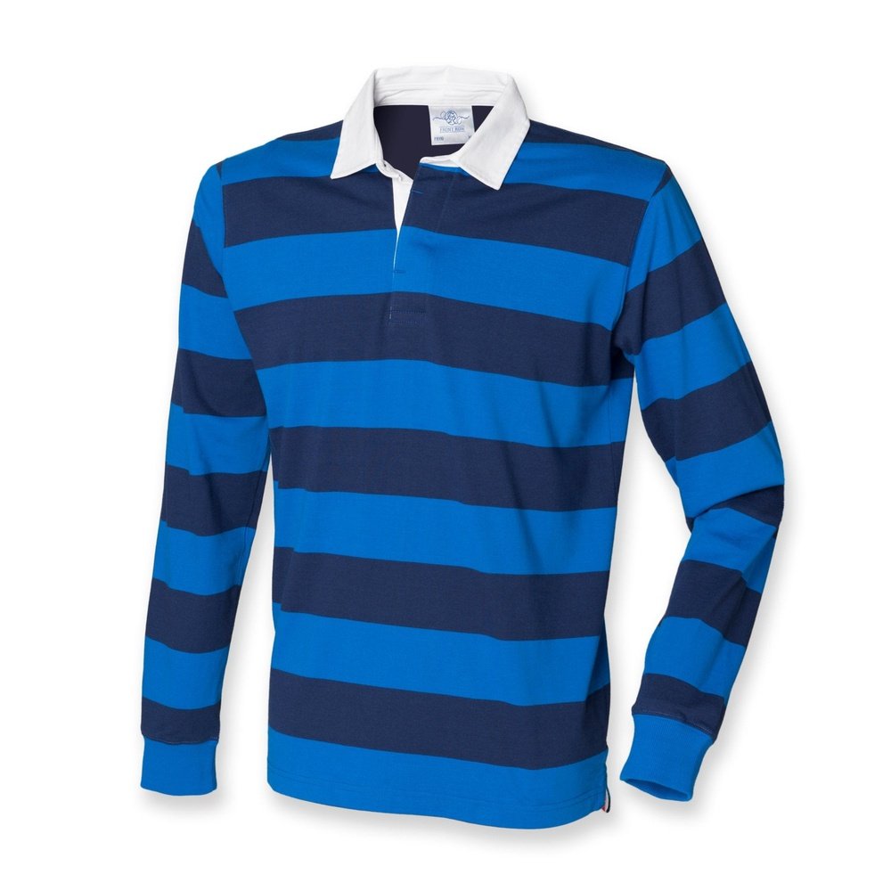 Boys Long Sleeved Striped Cotton Rugby Shirt Top 11/12 13/14yrs FR110