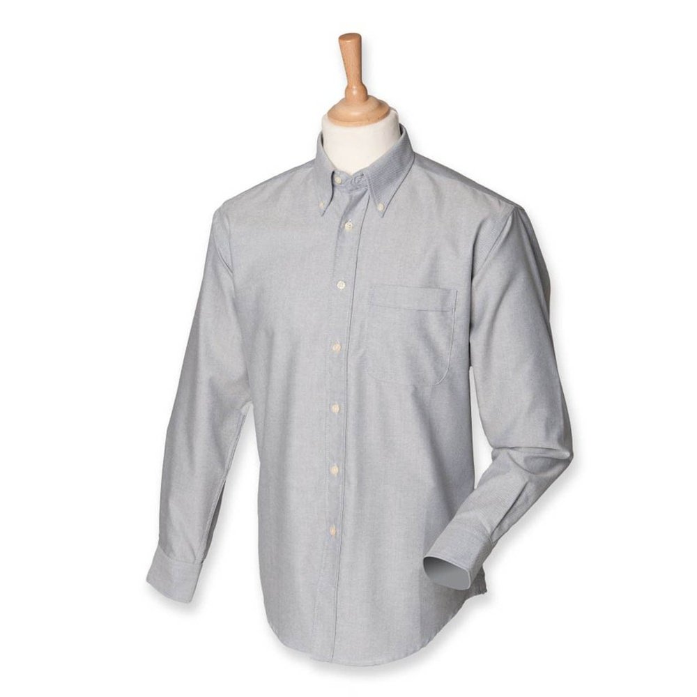 Mens Henbury Classic Long Sleeve Oxford Wrinkle Resistant Dress Shirt H510