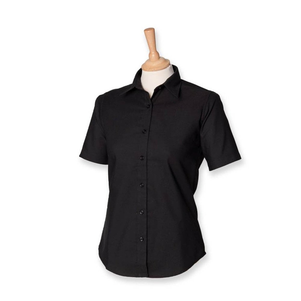 Ladies Henbury Short Sleeve Classic Wrinkle Resistant Cotton Shirt Blouse H516