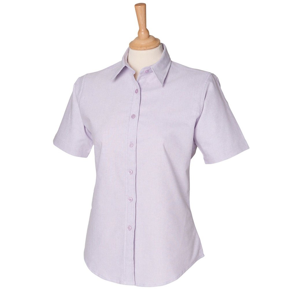 Ladies Henbury Short Sleeve Classic Wrinkle Resistant Cotton Shirt Blouse H516