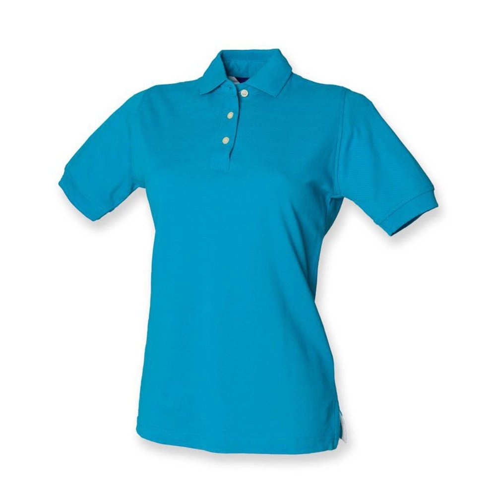 Henbury Ladies Classic Pique Polo Shirt T-Shirt Top in Blue Red Grey H121