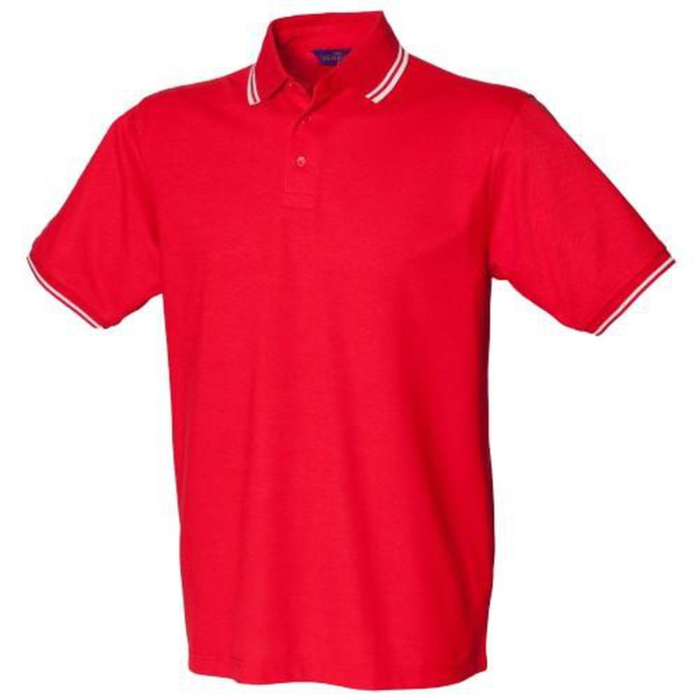 Kids Henbury Tipped Poly Cotton Boys Girls School Polo Shirt Top H459