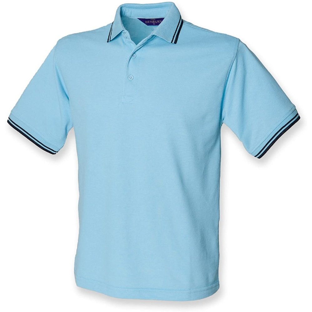 Kids Henbury Tipped Poly Cotton Boys Girls School Polo Shirt Top H459