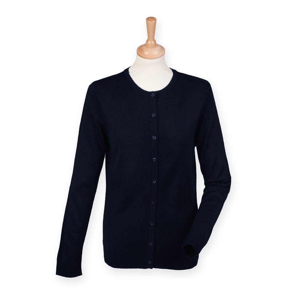 Ladies Cashmere Touch Acrylic Crew Neck Cardigan XXS - 4XL H762