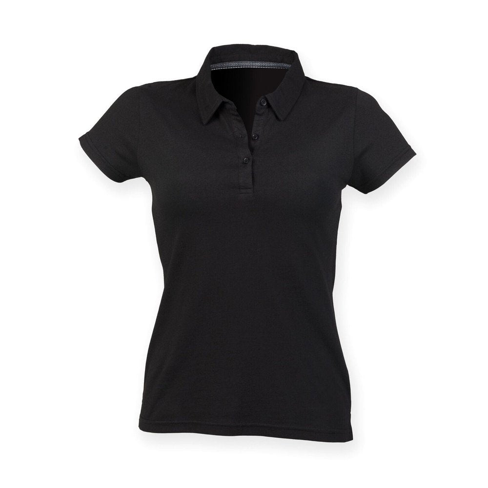 Ladies Fashion Polo Women's Navy Short Sleeve Collared T-Shirt Top SF440
