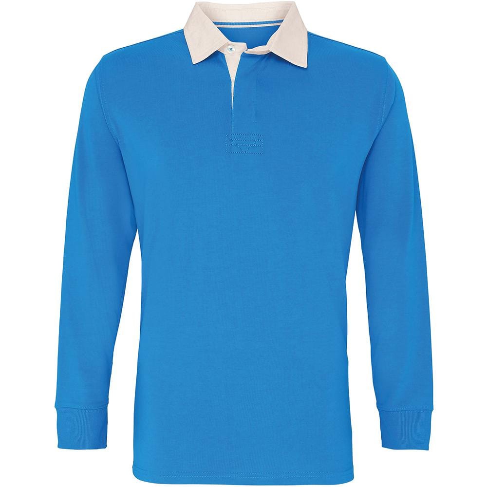 Men's Asquith & Fow Classic Fit Long Sleeve Vintage Rugby Shirt S-3XL AQ040