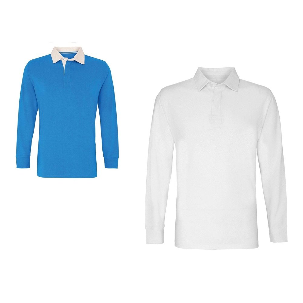 Men's Asquith & Fow Classic Fit Long Sleeve Vintage Rugby Shirt S-3XL AQ040