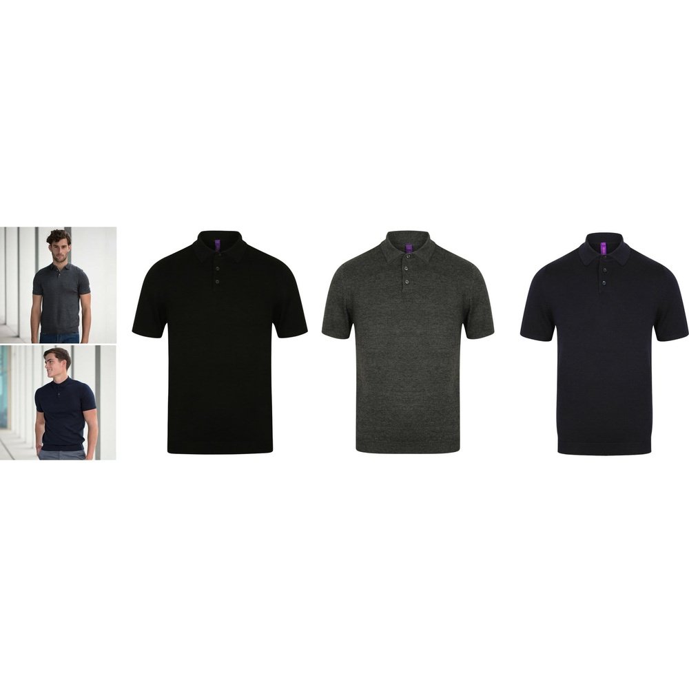 Men's Cotton Blend Fine Knit Short Sleeve Smart Polo Shirt H716