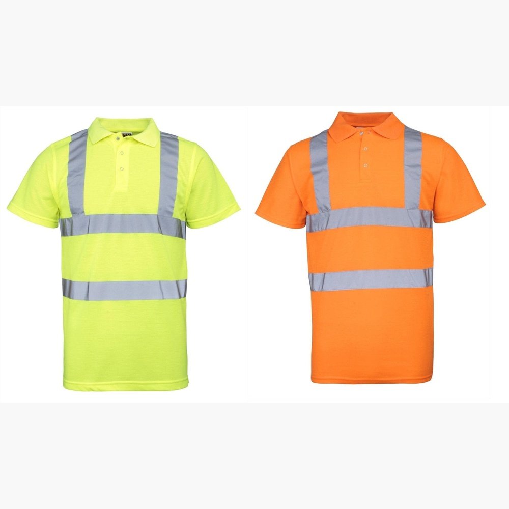 Men's High Visibility Gent's Polo Shirt Safety Workwear EN471 Small - 5XL HV070