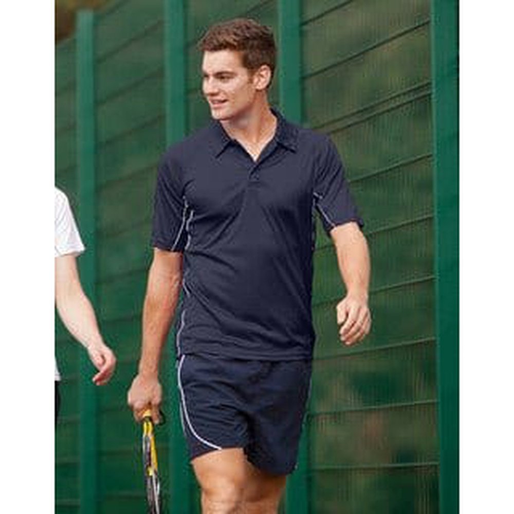 Men's Performance Polo Shirt Gents Black or Navy Top TL64