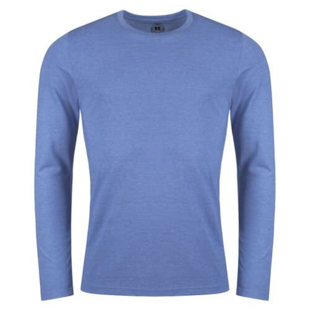 Mens Russell Athletic Long Sleeve Crew Neck Plain T-Shirt Top 167M