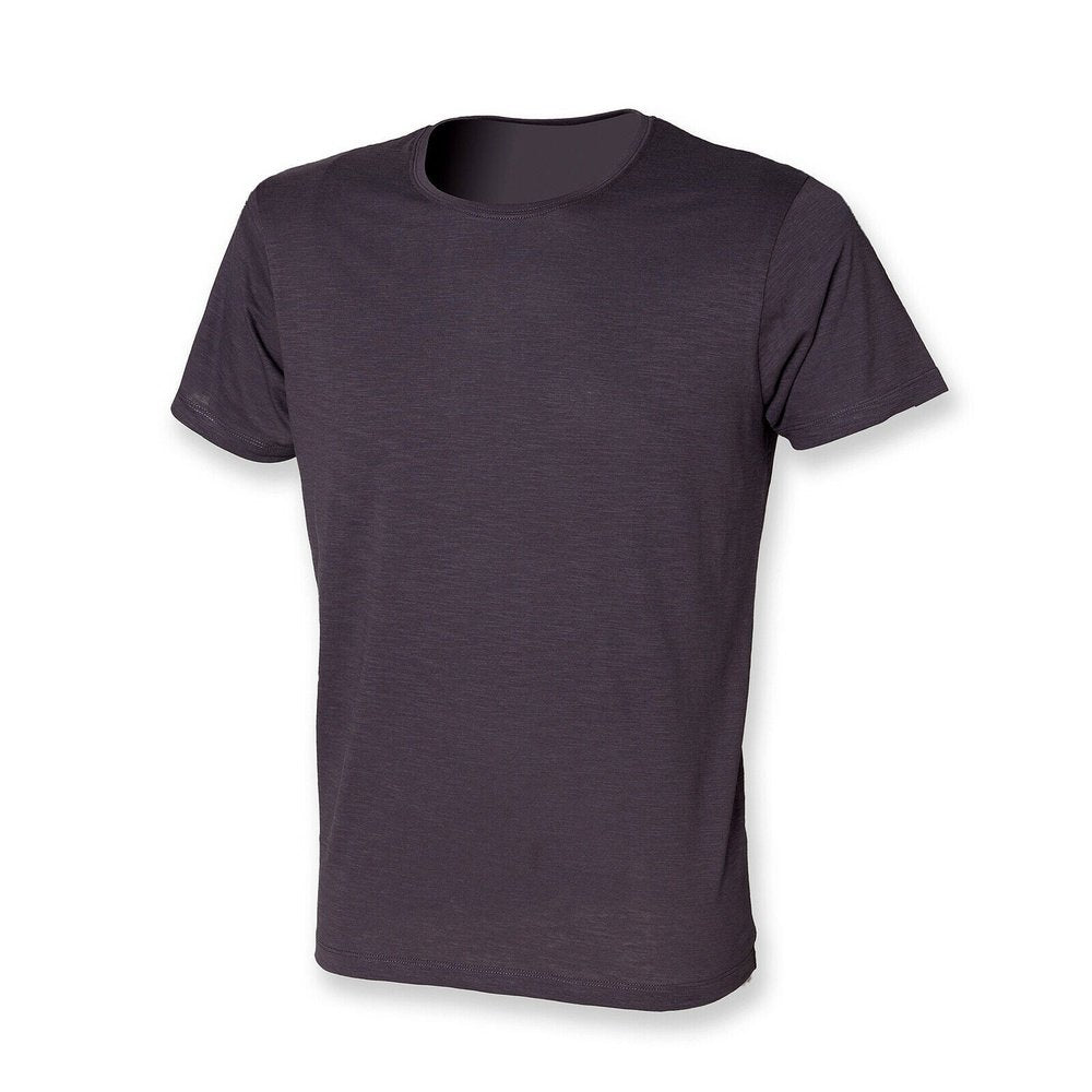 Mens Slub Crew Neck Cotton Short Sleeve T-Shirt Top SFM281