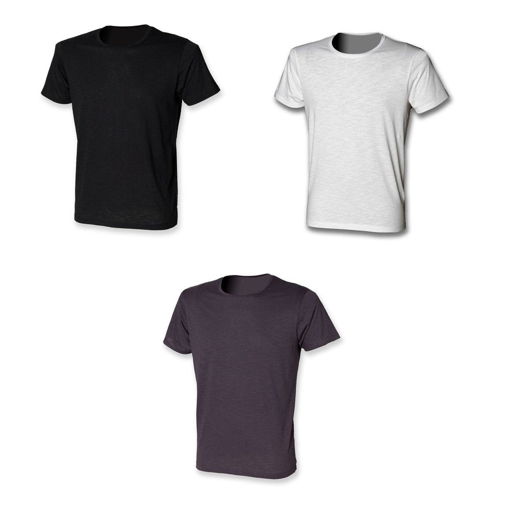 Mens Slub Crew Neck Cotton Short Sleeve T-Shirt Top SFM281