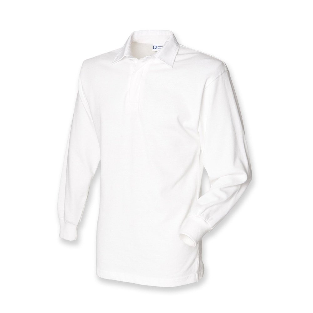 New Gents Long sleeve Plain Front Row Rugby Shirt Top FR100