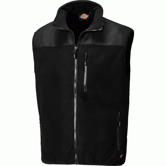 Dickies Townsend Black Micro Fleece Gilet Brand New Unisex Workwear Bodywarmer WD071M