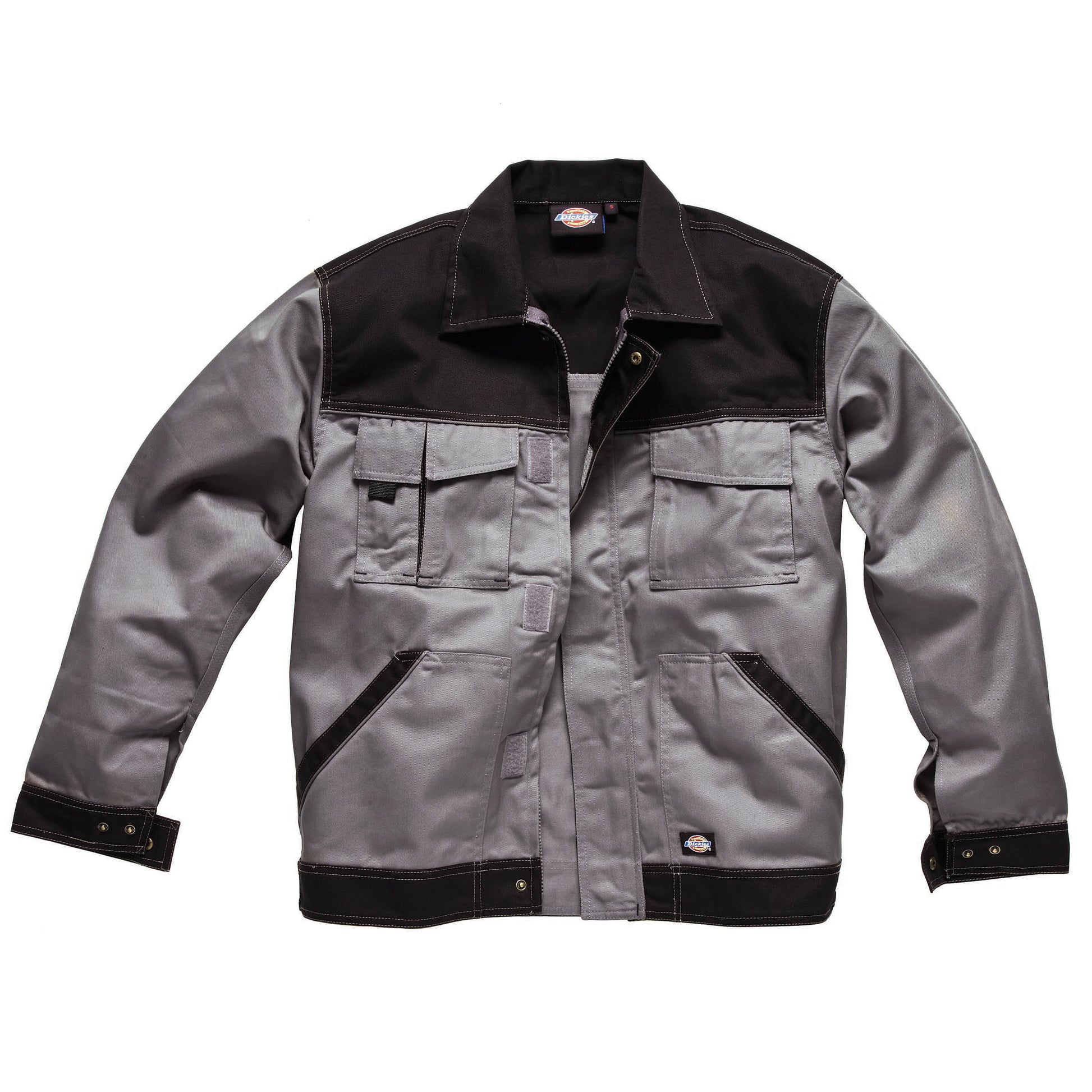 Dickies men's industry 300 two tone multi pocket jacket Black & Grey WD403