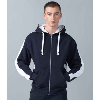 Men's full zip contrast hooded sweatshirt more colours available LV330