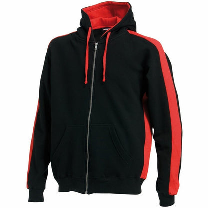 Men's full zip contrast hooded sweatshirt more colours available LV330