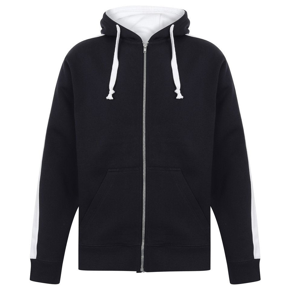 Men's full zip contrast hooded sweatshirt more colours available LV330