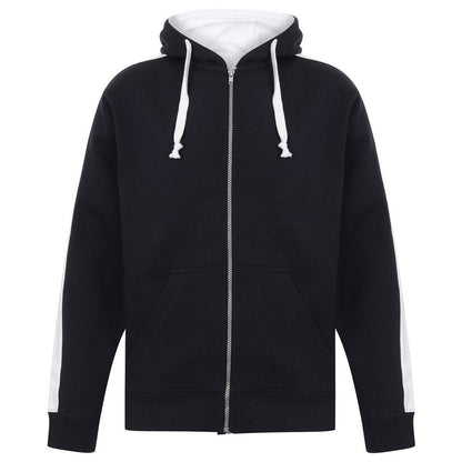 Men's full zip contrast hooded sweatshirt more colours available LV330
