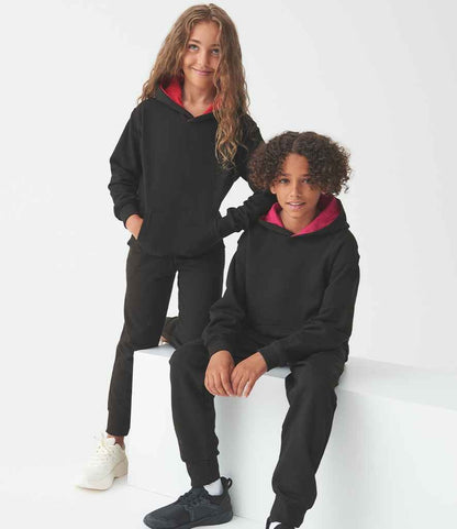 AWDis Kids Unisex Varsity Hoodie Contrast Colour Hooded Sweatshirt Casual wear JH003B