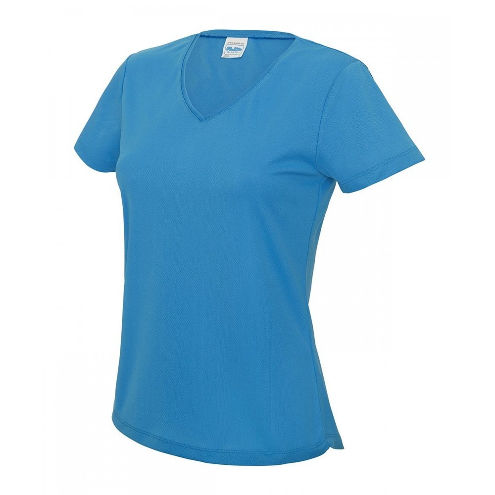 Ladies AWDis V Neck Short Sleeve Polyester Cool Fitness T-Shirt 3 Colours JC006