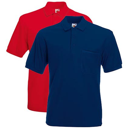 GENTS FRUIT OF THE LOOM POCKET POLO SHIRT SS36 - Your Factory Outlet