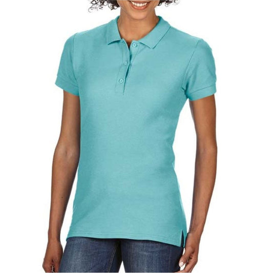 Ladies Short Sleeve Gildan Premium Cotton Slightly Fitted Polo Top 5 Colour GD43
