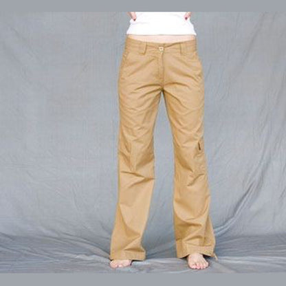 New Ladies Womens Workwear Casual Cotton Cargo Trousers Sand SK65