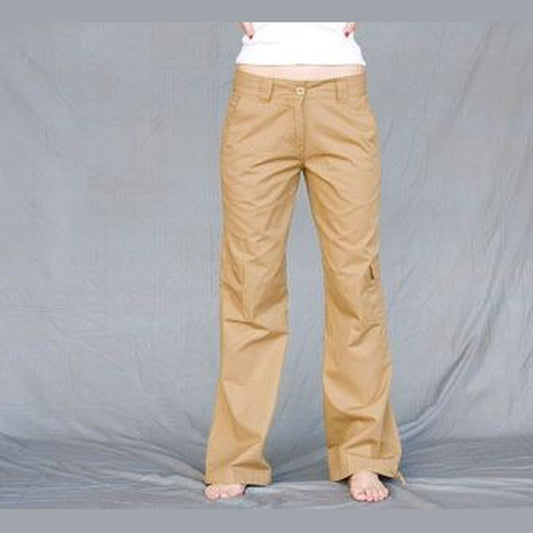 New Ladies Womens Workwear Casual Cotton Cargo Trousers Sand SK65
