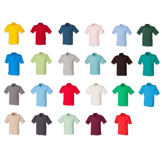 New Mens Gents Henbury Classic Cotton Polo T-Shirt Top SMALL - 3XL H100