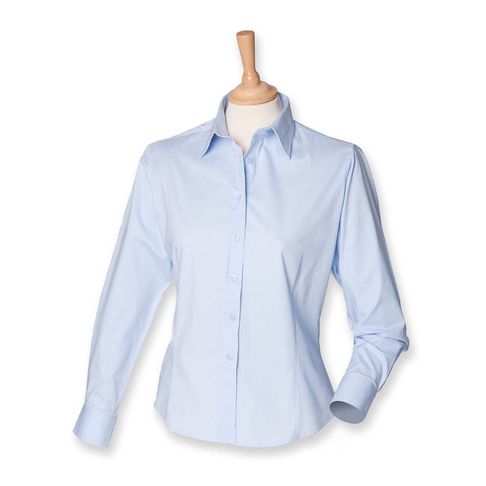 Ladies Stretch Long Sleeved Blouse Shirt Black White RRP - 19.99 H541