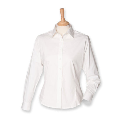 Ladies Stretch Long Sleeved Blouse Shirt Black White RRP - 19.99 H541