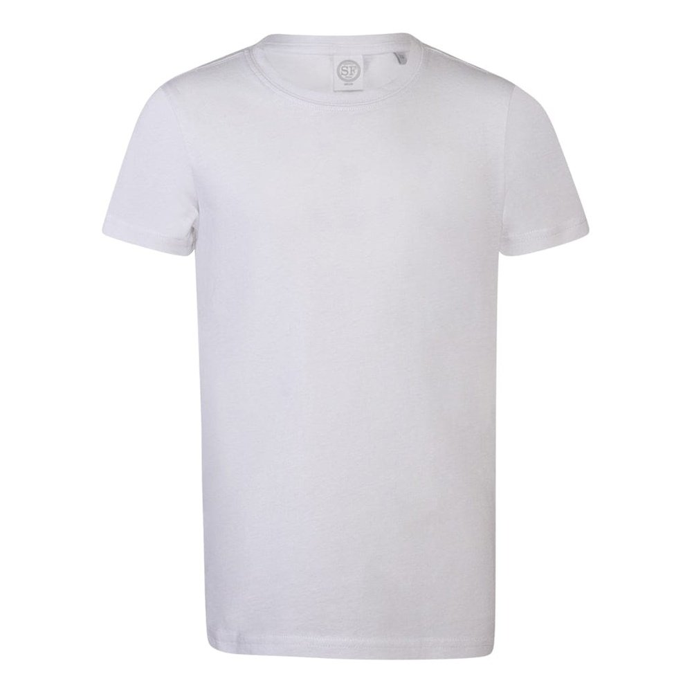 Kids Longer Length Dipped Hem Soft Cotton Short Sleeve T-Shirt Black White SM258