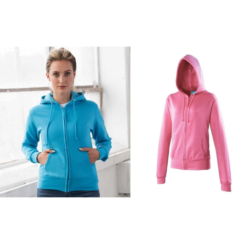 AWDis Ladies Fit Girlie Full Zip Hoodie with Kangaroo Pocket JH055