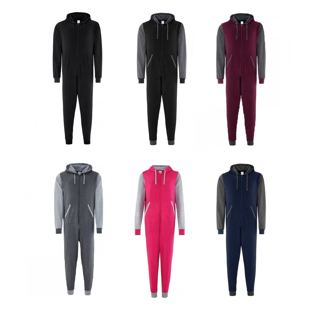 COMFY CO Adults Unisex Two Tone All-In-One Lounge Wear Onesie 6 Colours CC003