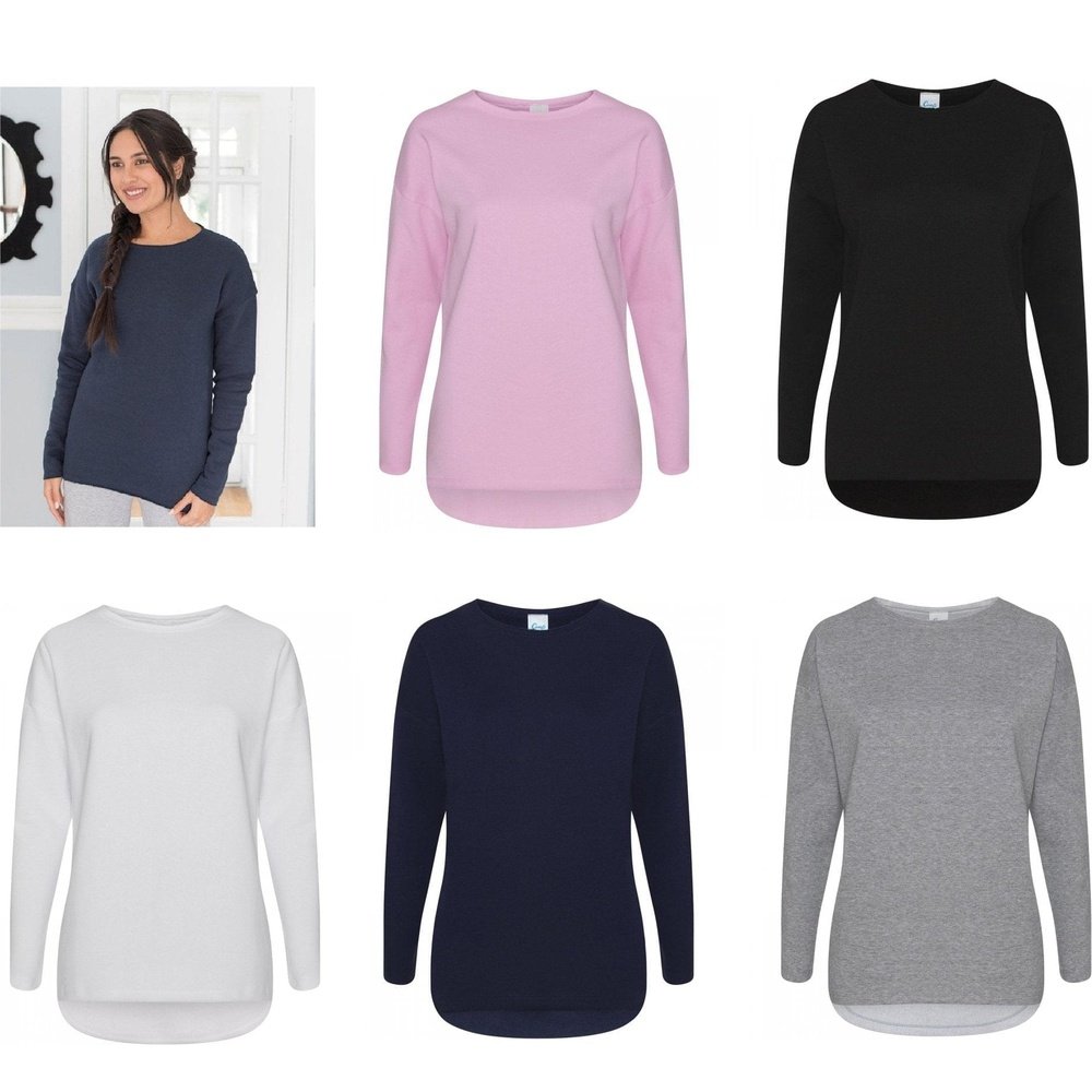 Comfy Co Ladies Lounge Wear Gals Oversized Cosy Sweatshirt 5 Colours CC065