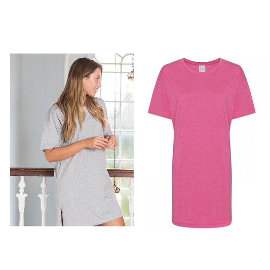 Comfy Co Ladies Pink Oversized T-Shirt, Gals Loungewear, Nightwear CC046