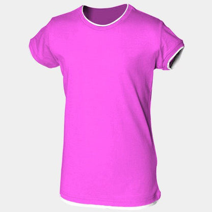 Cute Girls Cotton Short Sleeve Layered Childrens Tshirt Top Age 10/12 SM220