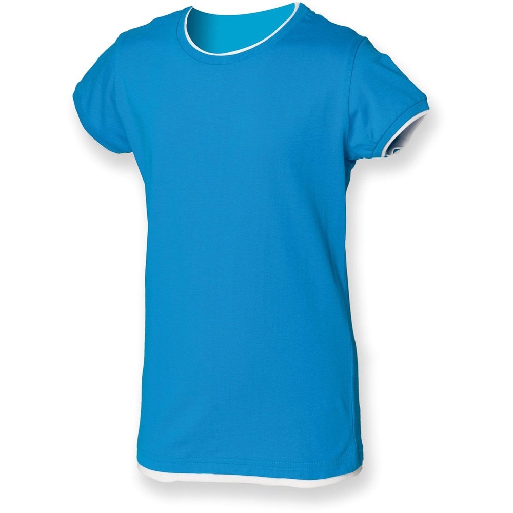 Cute Girls Cotton Short Sleeve Layered Childrens Tshirt Top Age 10/12 SM220