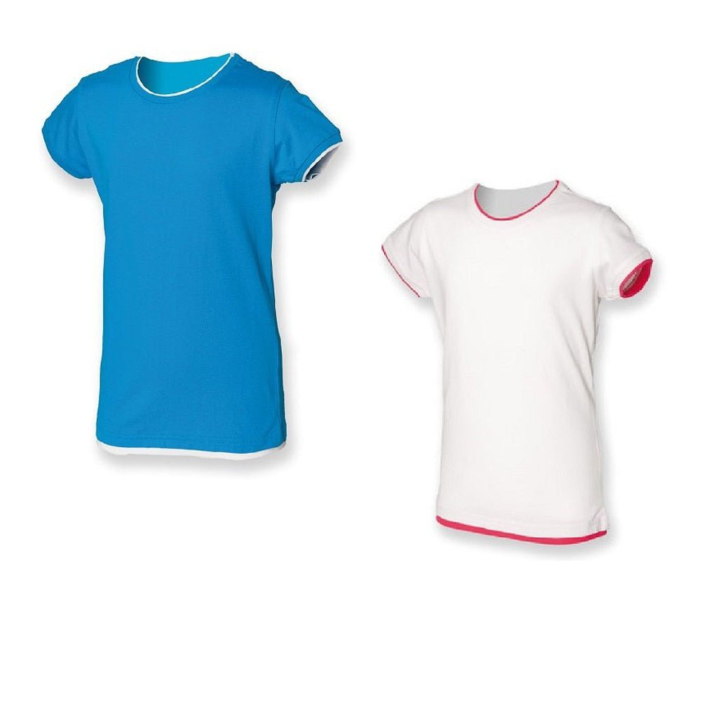 Cute Girls Cotton Short Sleeve Layered Childrens Tshirt Top Age 10/12 SM220