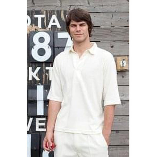 Finden & Hales Classic Cricket Shirt Cricket White/Cream 3/4 Sleeves LV101