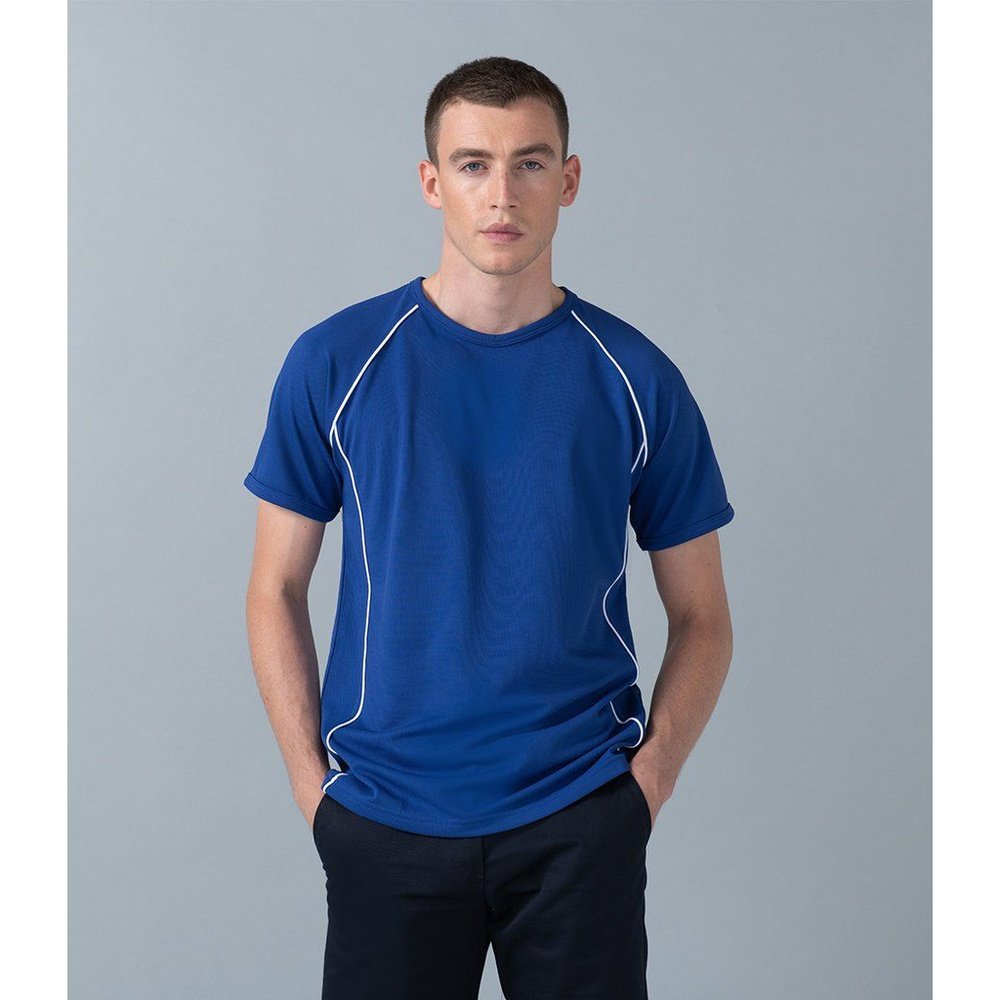 Finden & Hales Gents Performance Wicking Coolplus Mens TShirt Royal White LV270