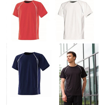 Finden & Hales Gents Performance Wicking Coolplus Mens TShirt Royal White LV270