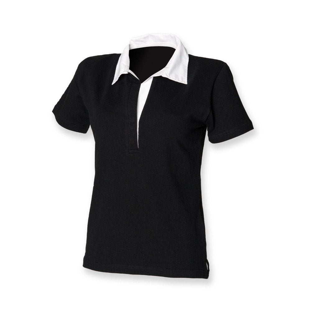 Front Row Ladies Stretch Short Sleeve Rugby T-Shirt Polo Top FR78