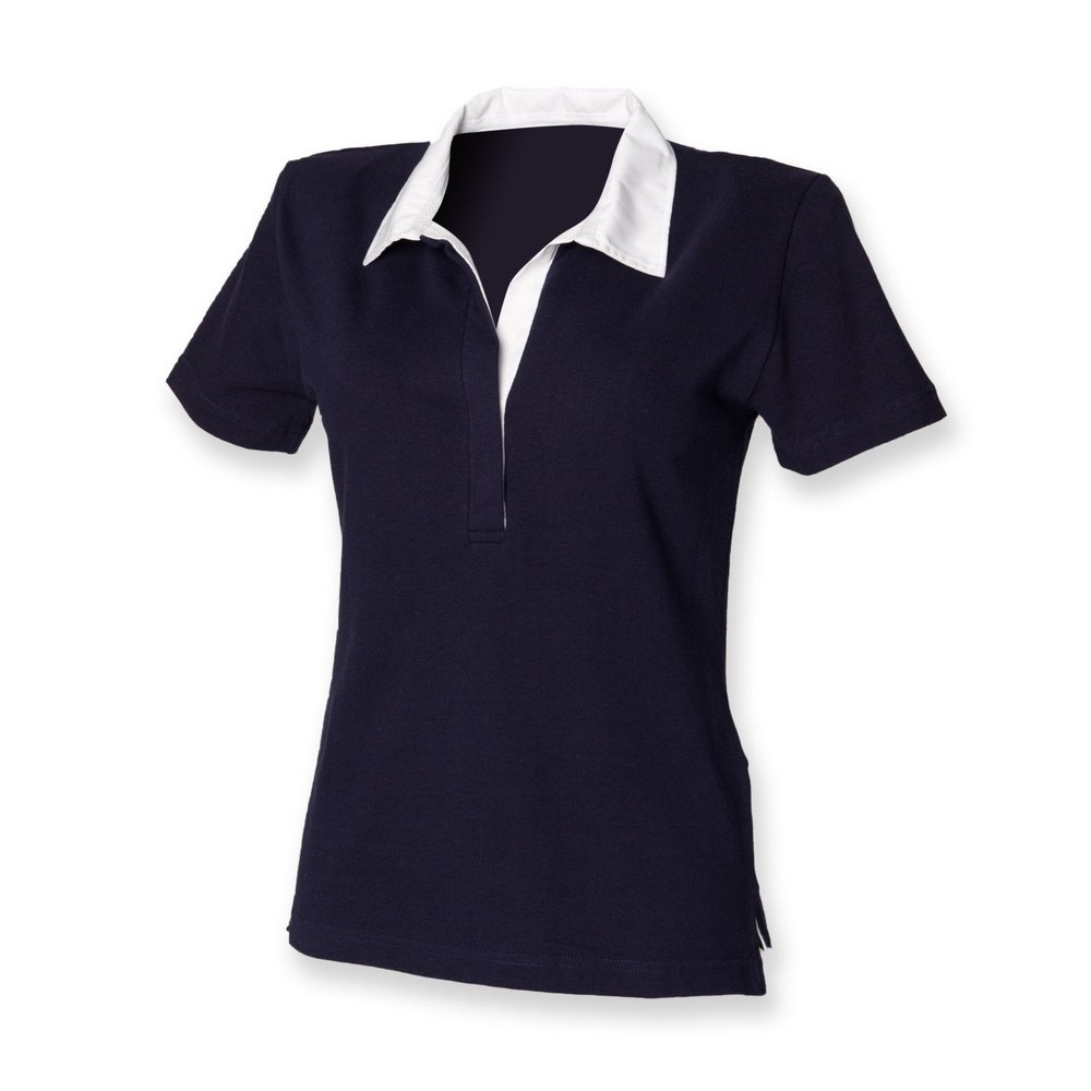 Front Row Ladies Stretch Short Sleeve Rugby T-Shirt Polo Top FR78